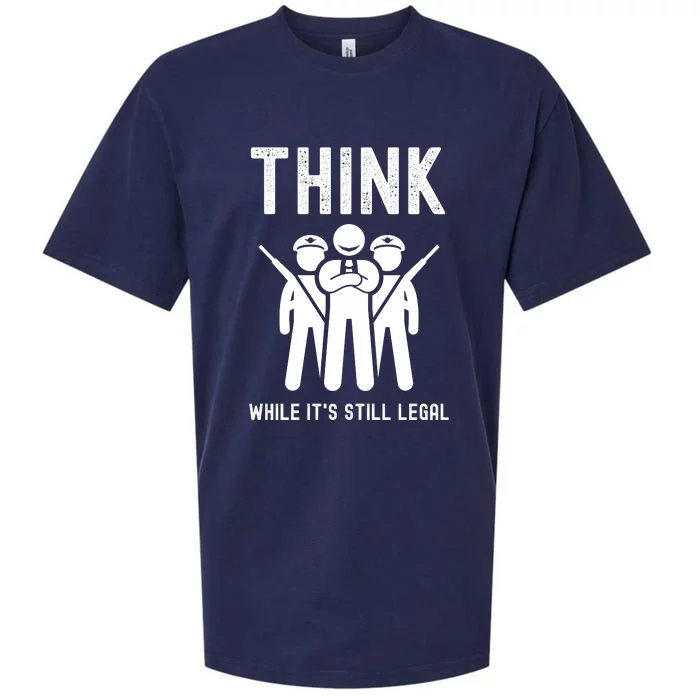 Free Speech Think While It's Still Legal Anti Woke Great Reset Sueded Cloud Jersey T-Shirt