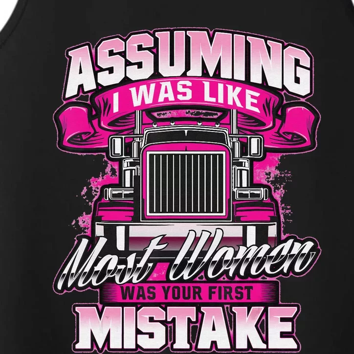 Female Semi Truck Driver Trucker Trucking First Mistake Trucker Performance Tank