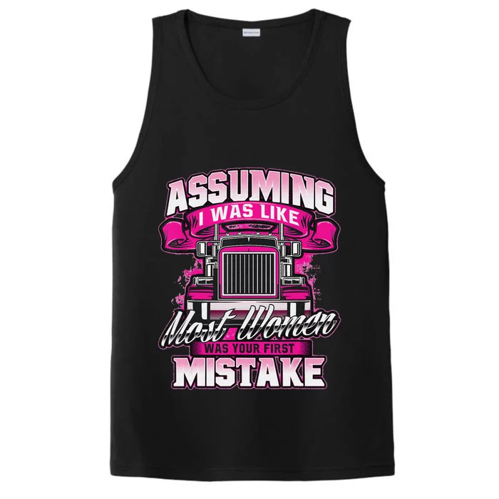 Female Semi Truck Driver Trucker Trucking First Mistake Trucker Performance Tank