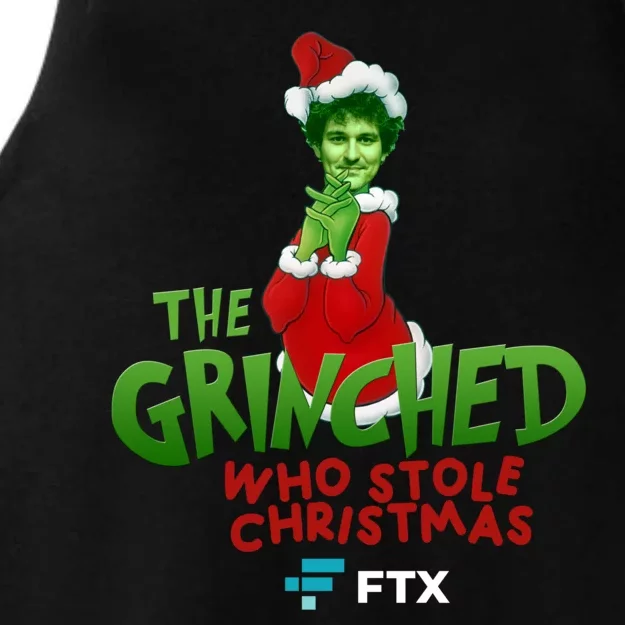 FTX SBF The Grinched Who Stole Christmas Funny Sam Bankman Fried Ladies Tri-Blend Wicking Tank