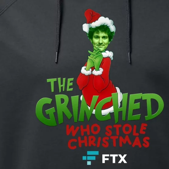 FTX SBF The Grinched Who Stole Christmas Funny Sam Bankman Fried Performance Fleece Hoodie