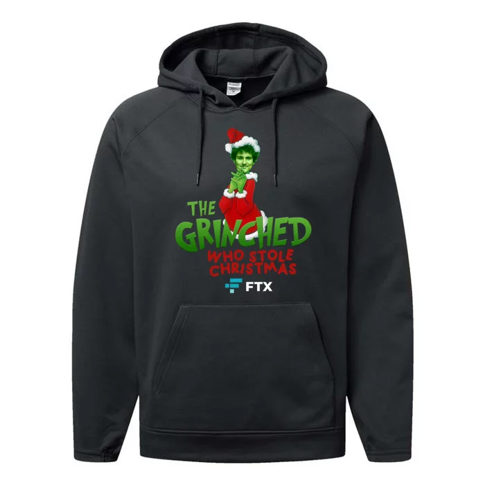 FTX SBF The Grinched Who Stole Christmas Funny Sam Bankman Fried Performance Fleece Hoodie