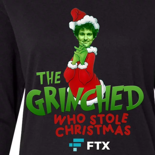 FTX SBF The Grinched Who Stole Christmas Funny Sam Bankman Fried Womens Cotton Relaxed Long Sleeve T-Shirt