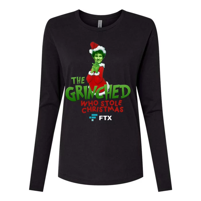 FTX SBF The Grinched Who Stole Christmas Funny Sam Bankman Fried Womens Cotton Relaxed Long Sleeve T-Shirt