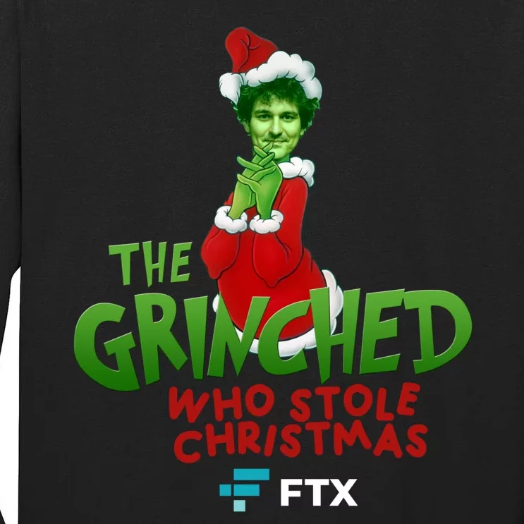 FTX SBF The Grinched Who Stole Christmas Funny Sam Bankman Fried Tall Long Sleeve T-Shirt