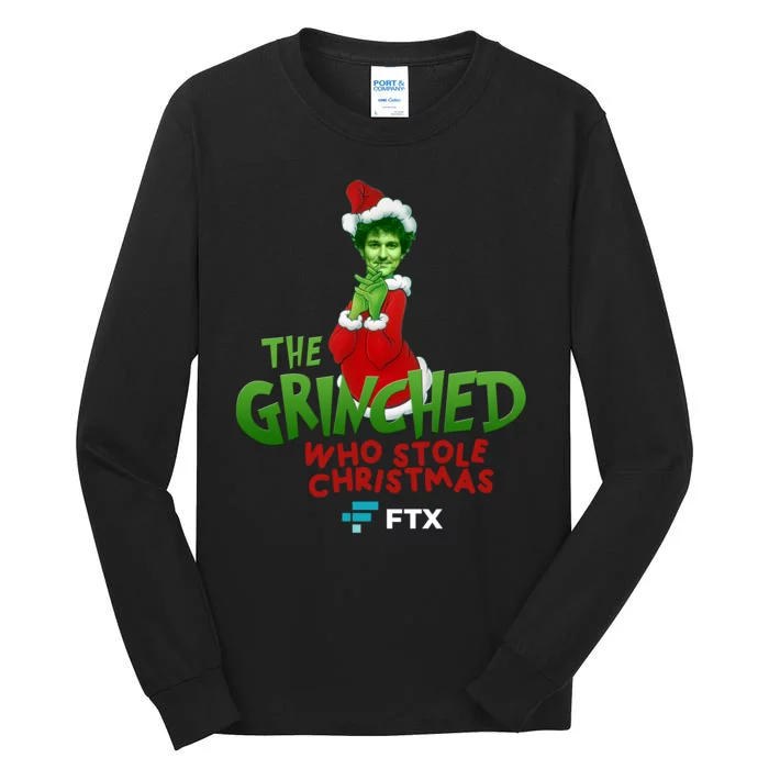 FTX SBF The Grinched Who Stole Christmas Funny Sam Bankman Fried Tall Long Sleeve T-Shirt