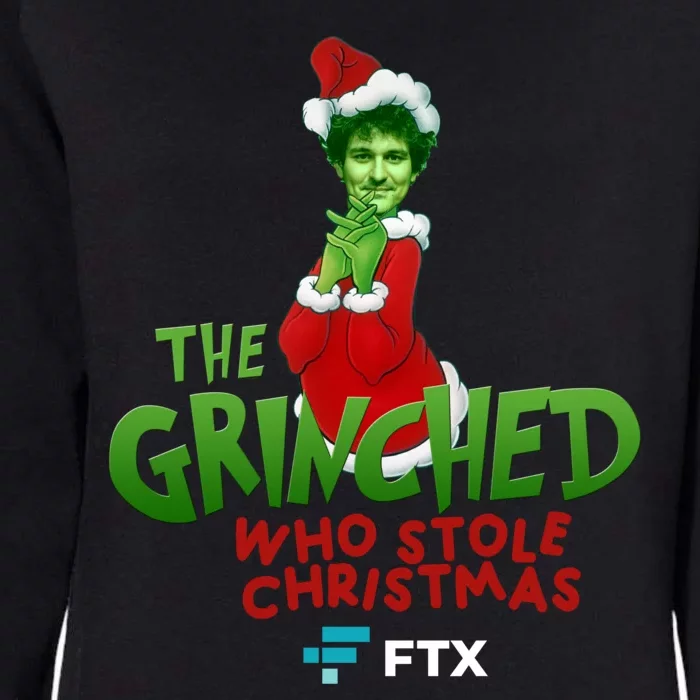 FTX SBF The Grinched Who Stole Christmas Funny Sam Bankman Fried Womens California Wash Sweatshirt