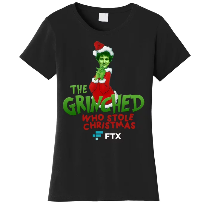 FTX SBF The Grinched Who Stole Christmas Funny Sam Bankman Fried Women's T-Shirt