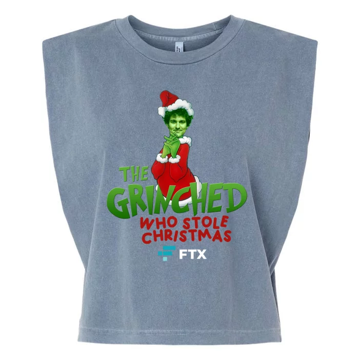 FTX SBF The Grinched Who Stole Christmas Funny Sam Bankman Fried Garment-Dyed Women's Muscle Tee