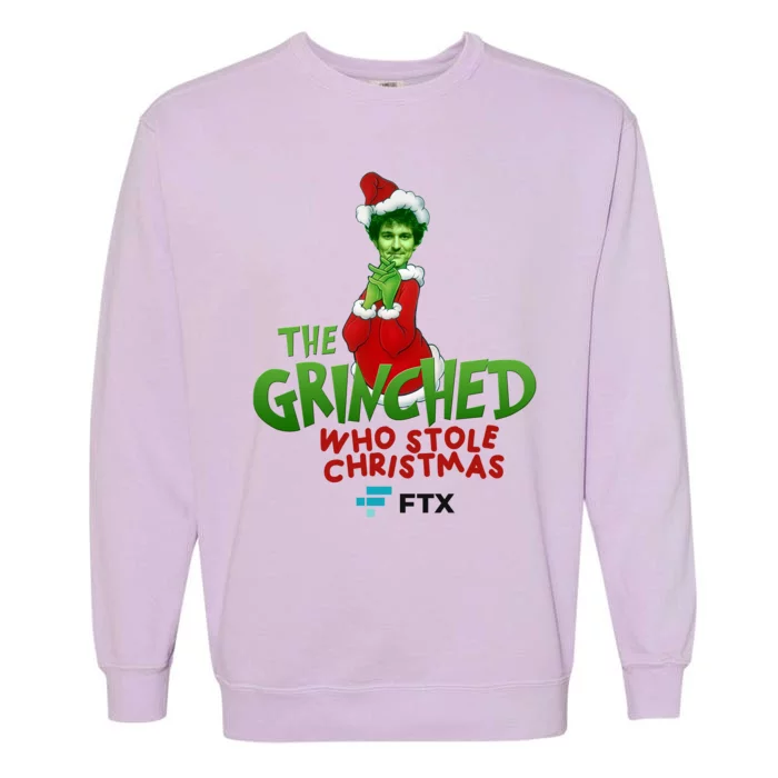 FTX SBF The Grinched Who Stole Christmas Funny Sam Bankman Fried Garment-Dyed Sweatshirt