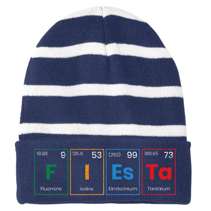 Fiesta Science Teacher Student Periodic Table Cinco De Mayo Striped Beanie with Solid Band