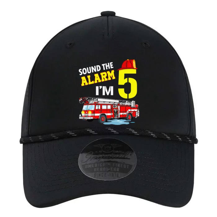 Funny Sound The Alarm I'm 5 Little Firefighter 5th Birthday Performance The Dyno Cap