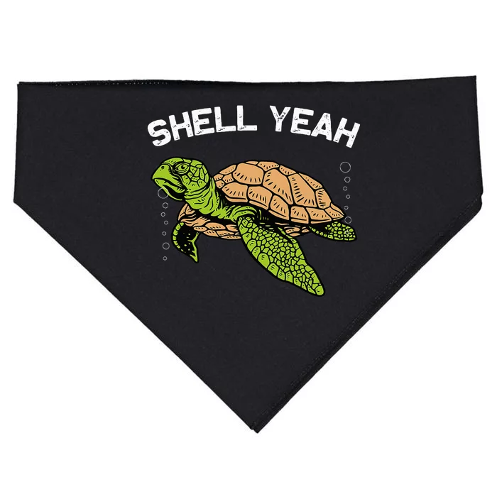 Funny Sea Turtle Art For Sea Turtle Animal Lover USA-Made Doggie Bandana