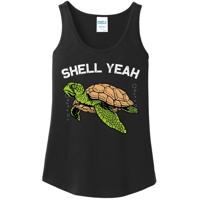 Funny Sea Turtle Art For Sea Turtle Animal Lover Ladies Essential Tank