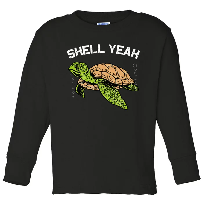 Funny Sea Turtle Art For Sea Turtle Animal Lover Toddler Long Sleeve Shirt