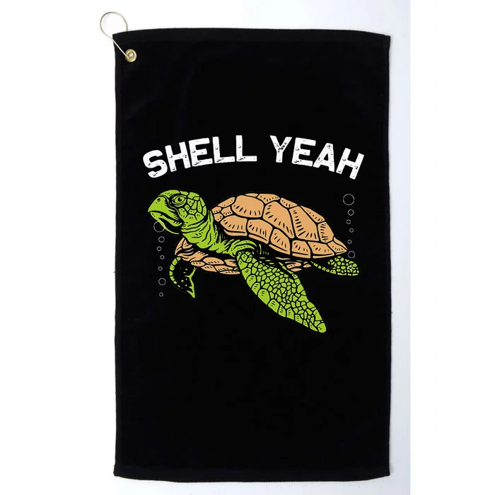 Funny Sea Turtle Art For Sea Turtle Animal Lover Platinum Collection Golf Towel