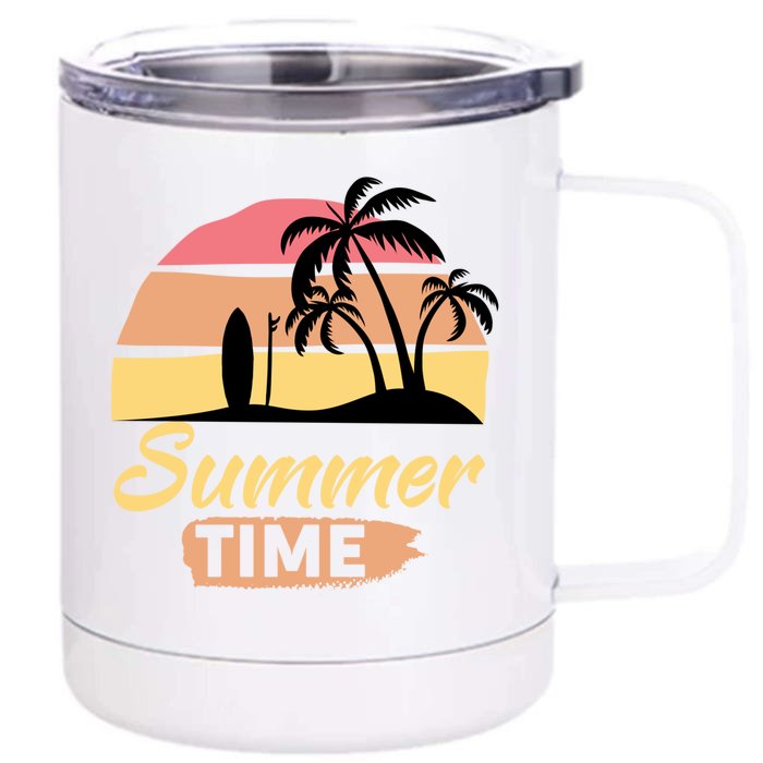 Fun Summer Time Happenings Sunshine Beaches Surfing Swimming Great Gift Front & Back 12oz Stainless Steel Tumbler Cup