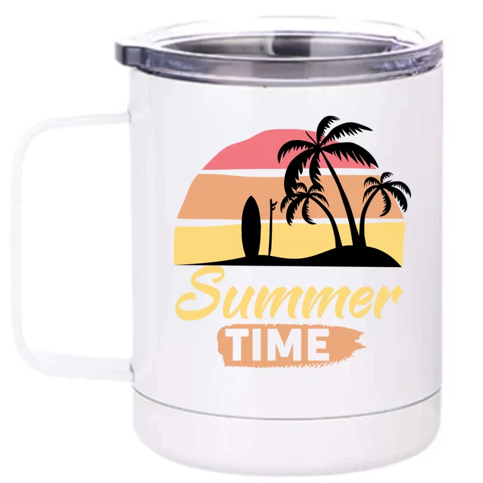 Fun Summer Time Happenings Sunshine Beaches Surfing Swimming Great Gift Front & Back 12oz Stainless Steel Tumbler Cup