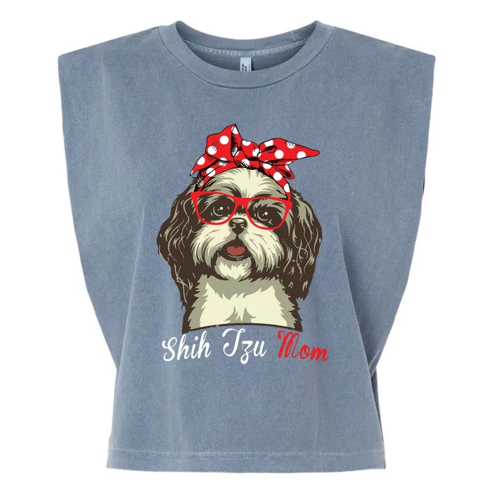 Funny Shih Tzu Mom For Shih Tzu Dog Lovers Premium Garment-Dyed Women's Muscle Tee