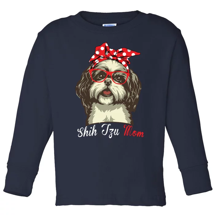 Funny Shih Tzu Mom For Shih Tzu Dog Lovers Premium Toddler Long Sleeve Shirt