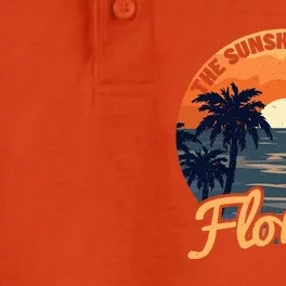 Florida Sunset Throwback Design Classic Dry Zone Grid Performance Polo