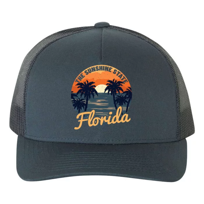 Florida Sunset Throwback Design Classic Yupoong Adult 5-Panel Trucker Hat