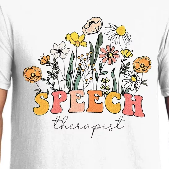 Floral Speech Therapy Speech Language Pathologist Therapist Pajama Set