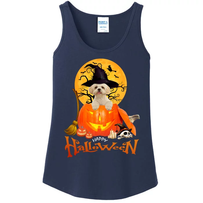 Funny Shih Tzu Spooky Halloween Ladies Essential Tank