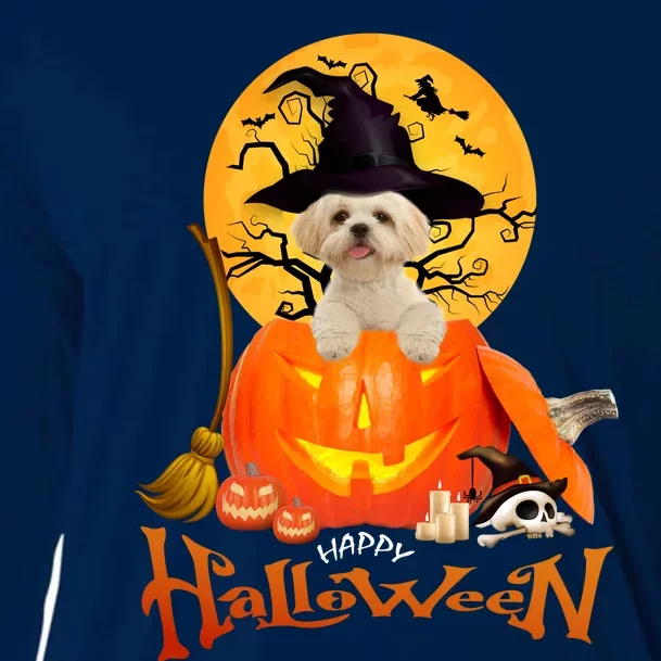 Funny Shih Tzu Spooky Halloween Cooling Performance Long Sleeve Crew