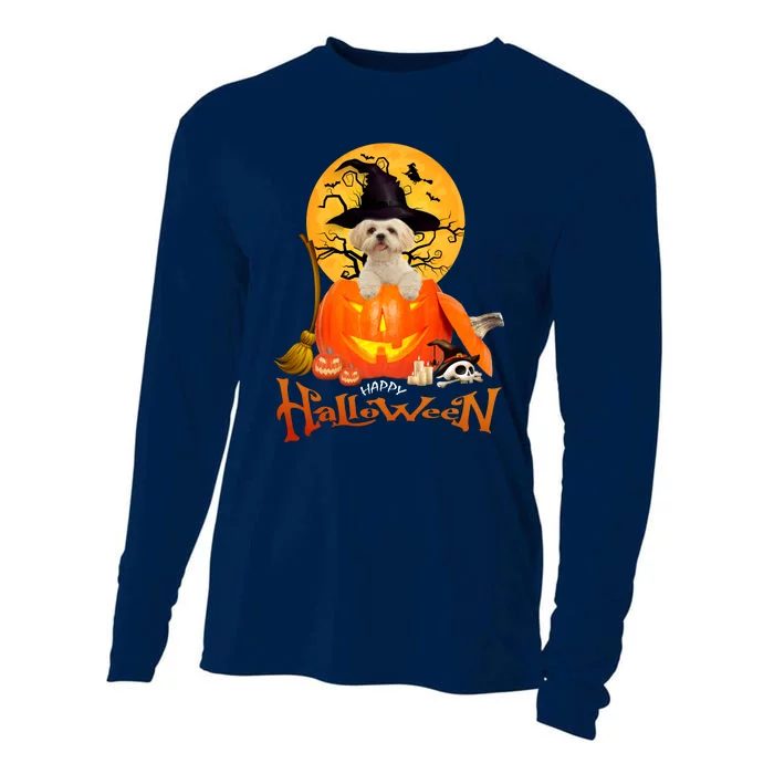 Funny Shih Tzu Spooky Halloween Cooling Performance Long Sleeve Crew