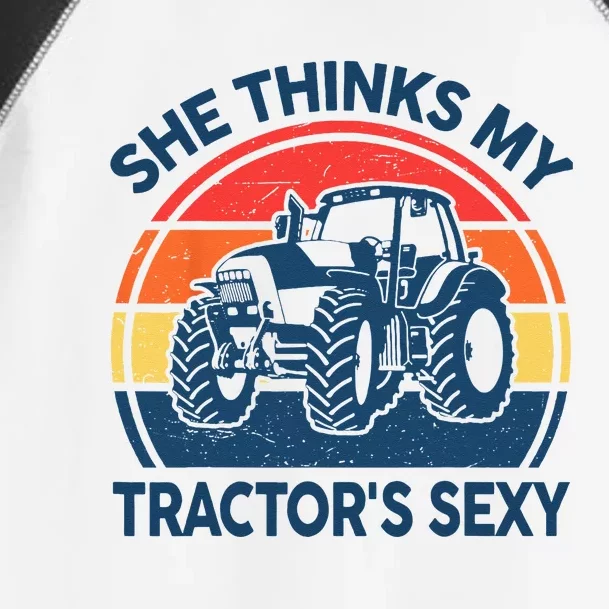 Farm She Thinks My Tractors Sexy Men Gift Funny Farmer Toddler Fine Jersey T-Shirt