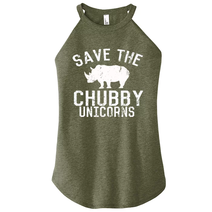 Funny Save the Chubby Unicorns Fat Rhino Hoodie Women’s Perfect Tri Rocker Tank