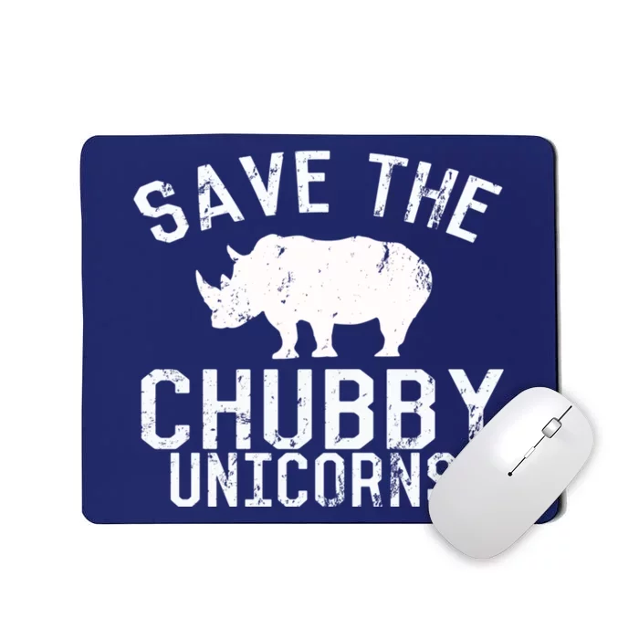 Funny Save the Chubby Unicorns Fat Rhino Hoodie Mousepad