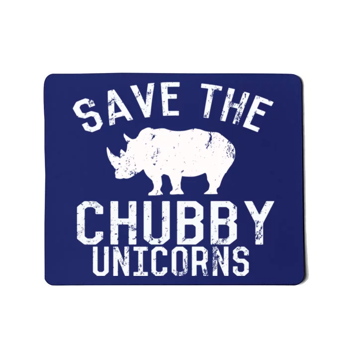 Funny Save the Chubby Unicorns Fat Rhino Hoodie Mousepad