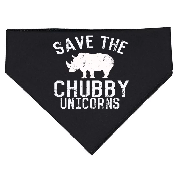 Funny Save the Chubby Unicorns Fat Rhino Hoodie USA-Made Doggie Bandana