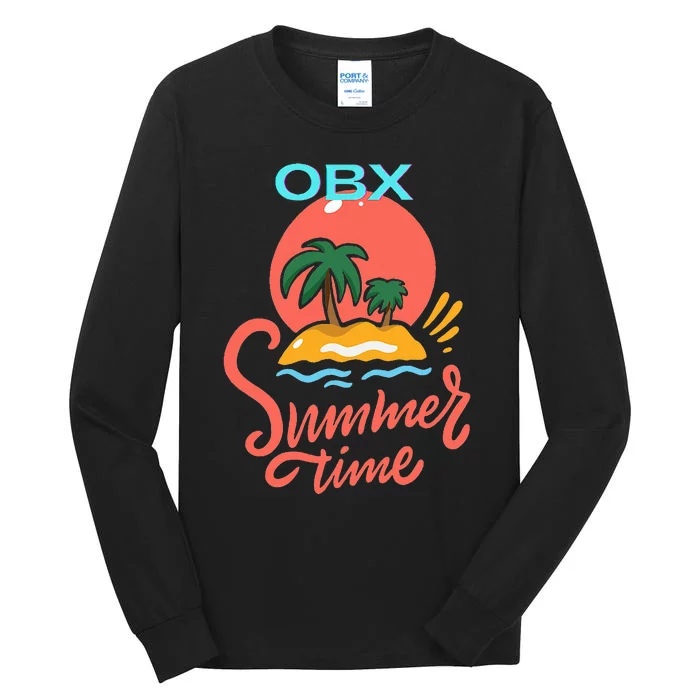 Fun Summer Time Beach Ocean Breeze Sand Palm Trees Sun Tall Long Sleeve T-Shirt