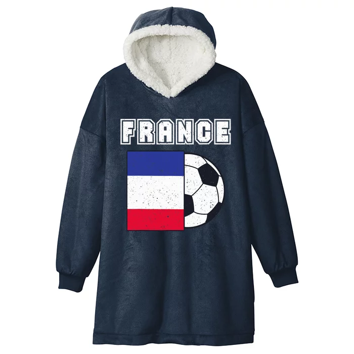 France Soccer Team Flag Hooded Wearable Blanket