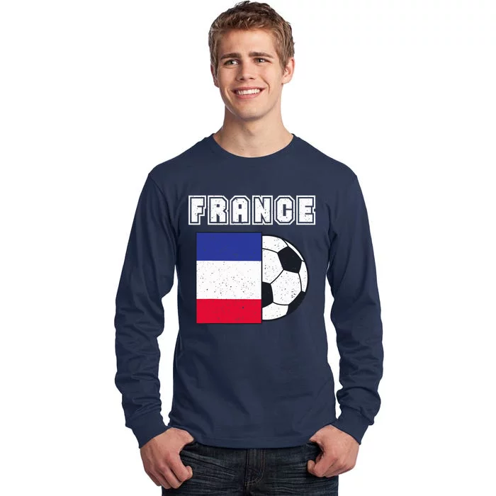 France Soccer Team Flag Tall Long Sleeve T-Shirt