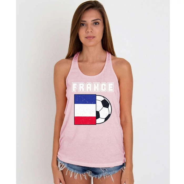 France Soccer Team Flag Women's Knotted Racerback Tank