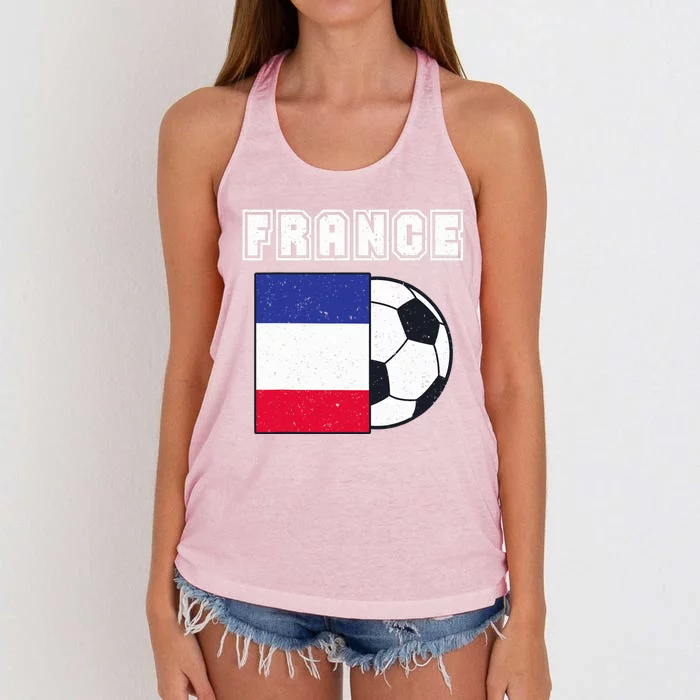 France Soccer Team Flag Women's Knotted Racerback Tank