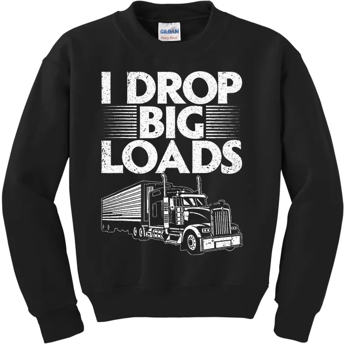 Funny Semi Truck Driver Humor Kids Sweatshirt