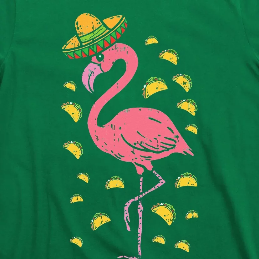 Flamingo Sombrero Tacos Cinco De Mayo Fiesta Mexican T-Shirt