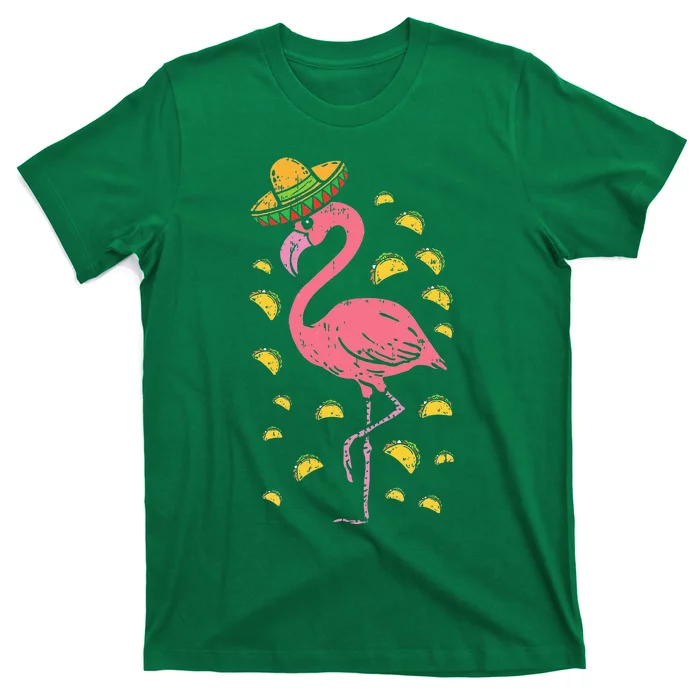 Flamingo Sombrero Tacos Cinco De Mayo Fiesta Mexican T-Shirt