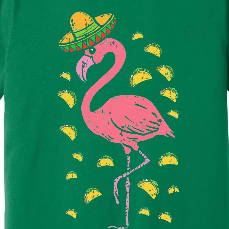 Flamingo Sombrero Tacos Cinco De Mayo Fiesta Mexican Premium T-Shirt