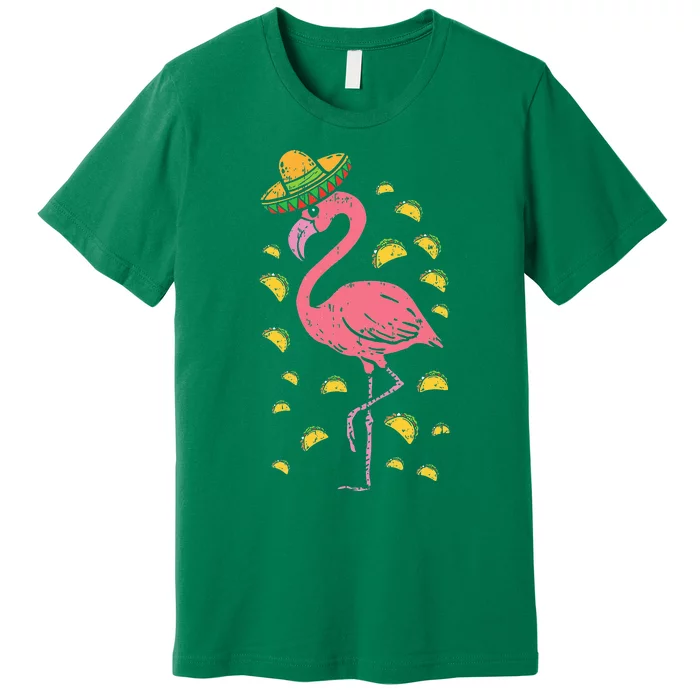 Flamingo Sombrero Tacos Cinco De Mayo Fiesta Mexican Premium T-Shirt