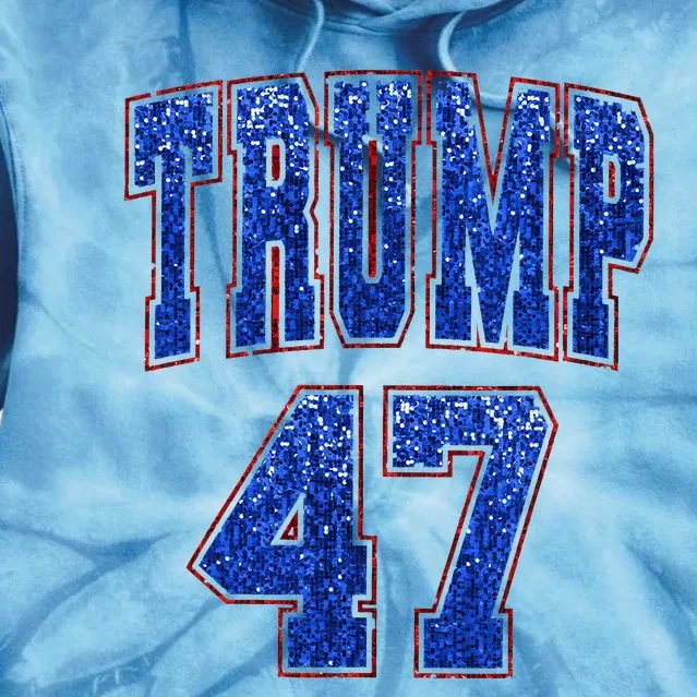 Faux Sequins Trump 2024 President Make America Trump Again Tie Dye Hoodie