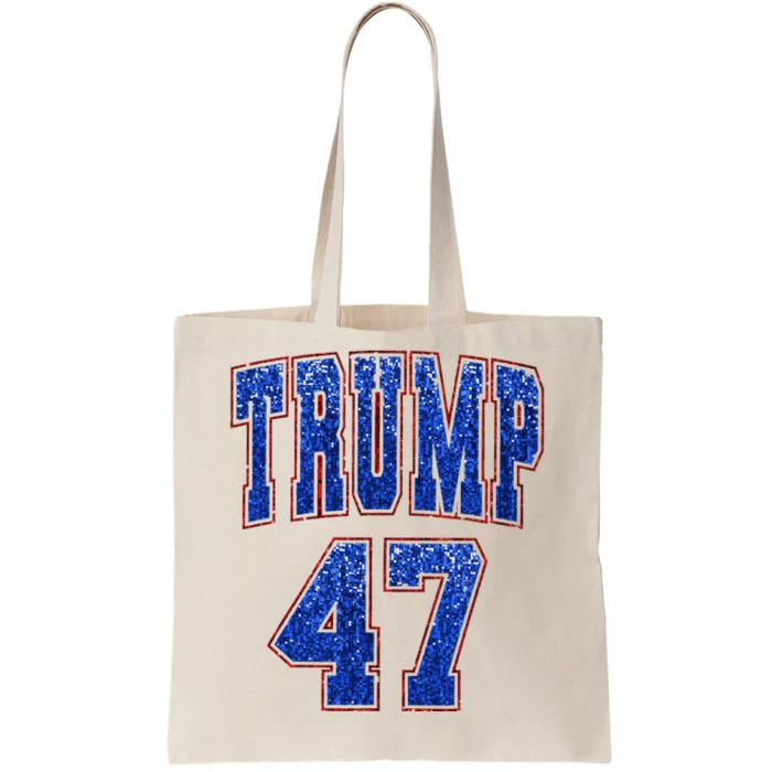 Faux Sequins Trump 2024 President Make America Trump Again Tote Bag