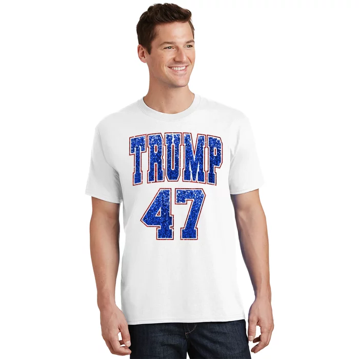 Faux Sequins Trump 2024 President Make America Trump Again T-Shirt