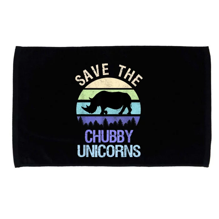 Funny Save The Chubby Unicorns Fat Rhino Vintage Microfiber Hand Towel