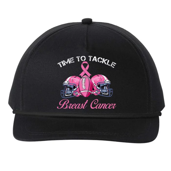 Football Survivor Time To Tackle Breast Cancer Awareness Snapback Five-Panel Rope Hat